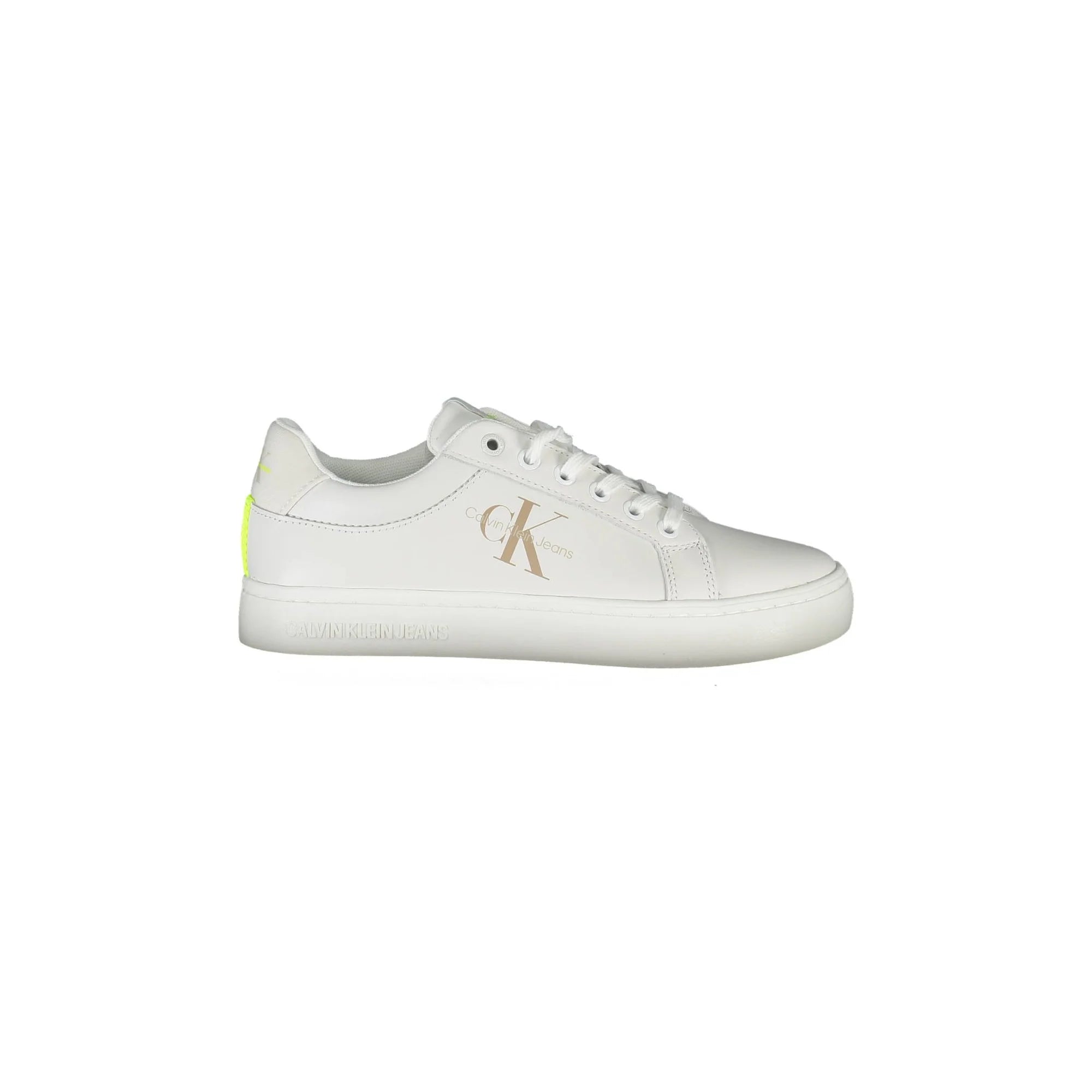 CALVIN KLEIN Scarpe Sneakers Donna Bianche con Dettagli a Contrasto e Logo Bianco - foto prodotto